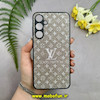قاب گوشی Galaxy A55 سامسونگ اکلیلی سواروسکی LV محافظ لنز دار مشکی کد 28611