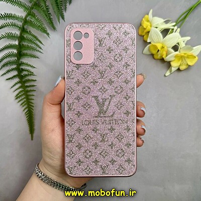 قاب گوشی Galaxy A02S - Galaxy A03S سامسونگ اکلیلی سواروسکی LV محافظ لنز دار رزگلد کد 28658