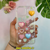 قاب گوشی iPhone 13 - iPhone 14 آیفون فانتزی برجسته هولوگرامی شیشه ای طرح قلب کیوت کد 28710
