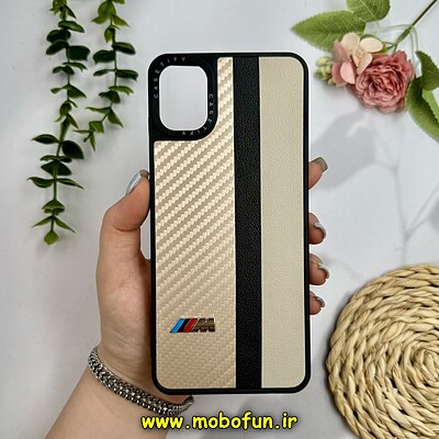 قاب گوشی Galaxy A05 سامسونگ پشت چرمی CASETIFY مات طرح اسپرت کربنی طلایی کد 28742