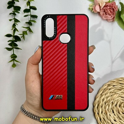 قاب گوشی Galaxy A10S سامسونگ پشت چرمی CASETIFY مات طرح اسپرت کربنی قرمز کد 28754