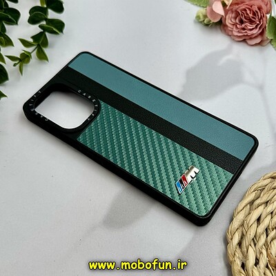 قاب گوشی Poco F5 شیائومی پشت چرمی CASETIFY مات طرح اسپرت کربنی سبز کد 28815