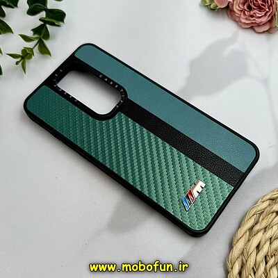 قاب گوشی Redmi Note 8 Pro شیائومی پشت چرمی CASETIFY مات طرح اسپرت کربنی سبز کد 28844