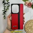 قاب گوشی Redmi Note 13 Pro 4G / Poco M6 Pro 4G / Redmi Note 14S شیائومی پشت چرمی CASETIFY مات طرح اسپرت کربنی قرمز کد 28864