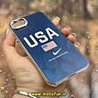 قاب گوشی iPhone 7 - iPhone 8 - iPhone SE 2020 - iPhone SE 2022 آیفون اورجینال فانتزی سخت MORE لیزری کرومی طرح USA کد 28997