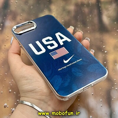 قاب گوشی iPhone 7 Plus - iPhone 8 Plus آیفون اورجینال فانتزی سخت MORE لیزری کرومی طرح USA کد 29004