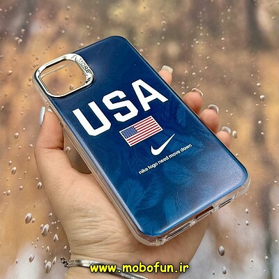 قاب گوشی iPhone 11 Pro Max آیفون اورجینال فانتزی سخت MORE لیزری کرومی طرح USA کد 29025