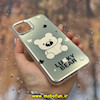قاب گوشی iPhone 11 Pro Max آیفون اورجینال فانتزی سخت MORE لیزری کرومی طرح خرسی LUCKY BEAR کد 29026