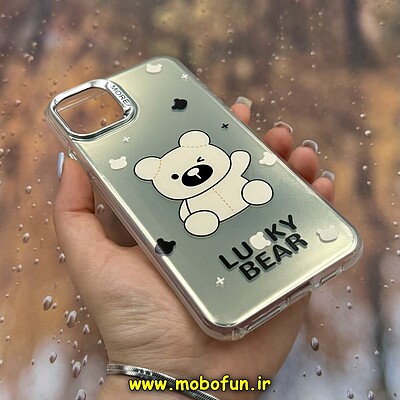 قاب گوشی iPhone 11 Pro Max آیفون اورجینال فانتزی سخت MORE لیزری کرومی طرح خرسی LUCKY BEAR کد 29026