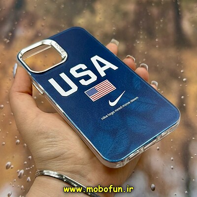 قاب گوشی iPhone 12 - iPhone 12 Pro آیفون اورجینال فانتزی سخت MORE لیزری کرومی طرح USA کد 29032