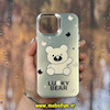 قاب گوشی iPhone 13 Pro Max آیفون اورجینال فانتزی سخت MORE لیزری کرومی طرح خرسی LUCKY BEAR کد 29050