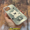قاب گوشی iPhone 13 Pro Max آیفون اورجینال فانتزی سخت MORE لیزری کرومی طرح خرسی LUCKY BEAR کد 29050