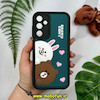 قاب گوشی Galaxy A25 سامسونگ طرح Solid عروسکی سیلیکونی برجسته محافظ لنزدار طرح خرس و خرگوش سبز کد 15044