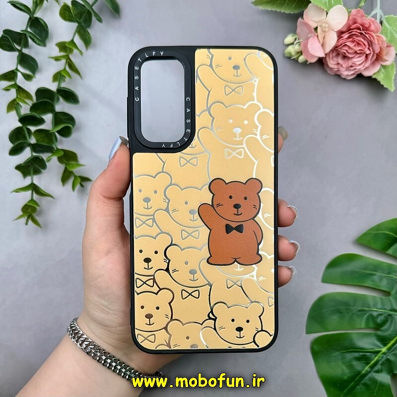 قاب گوشی Galaxy A24 سامسونگ پشت گلس آینه ای اورجینال CASETIFY طرح تدی کد 15249