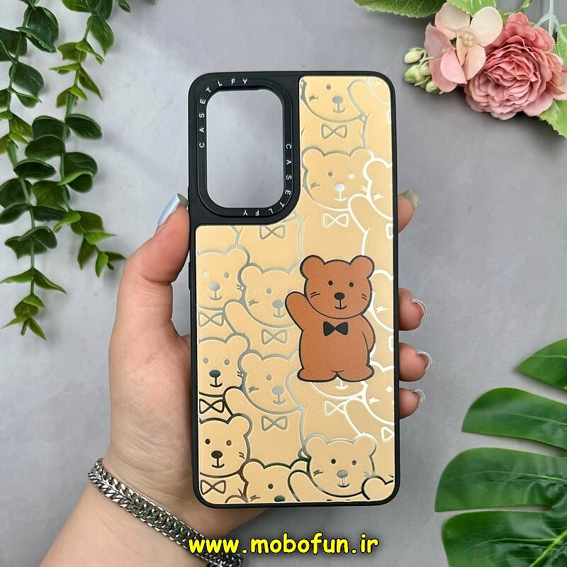 قاب گوشی Galaxy A53 سامسونگ پشت گلس آینه ای اورجینال CASETIFY طرح تدی کد 15275