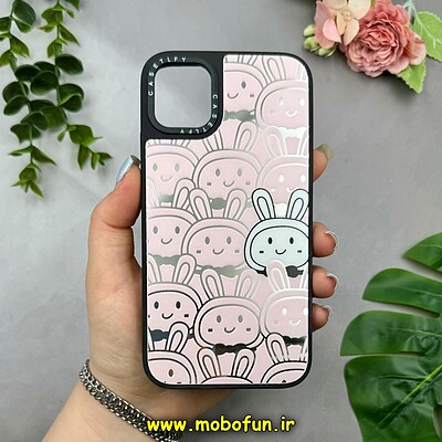 قاب گوشی iPhone 11 آیفون پشت گلس آینه ای اورجینال CASETIFY طرح خرگوش کد 15292