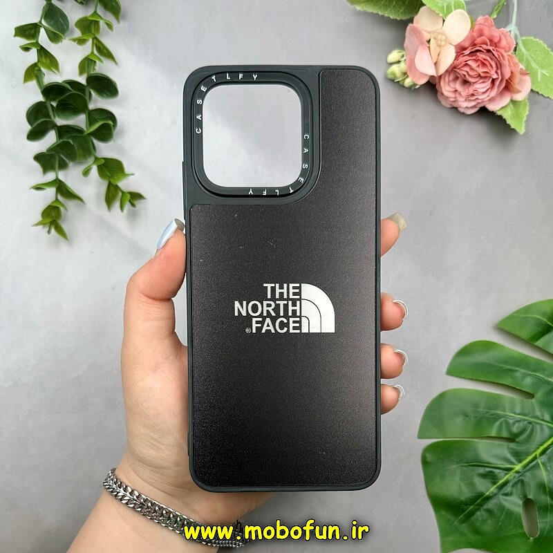 قاب گوشی Redmi 12C - Poco C55 - Redmi 11A شیائومی پشت گلس آینه ای اورجینال CASETIFY طرح The North Face کد 15310