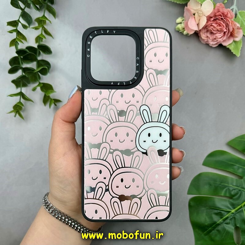 قاب گوشی Redmi 12C - Poco C55 - Redmi 11A شیائومی پشت گلس آینه ای اورجینال CASETIFY طرح خرگوش کد 15311