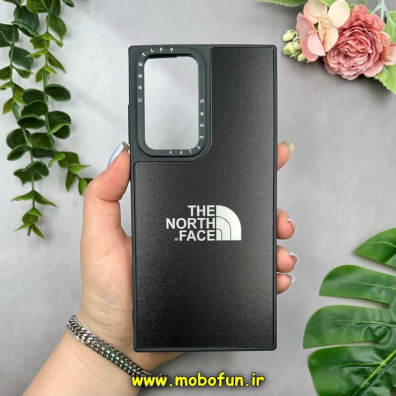 قاب گوشی Galaxy S22 Ultra سامسونگ پشت گلس آینه ای اورجینال CASETIFY طرح The North Face کد 15339