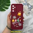 قاب گوشی Galaxy A05S سامسونگ طرح سیلیکونی Solid عروسکی برجسته محافظ لنزدار طرح خانواده باب اسفنجی زرشکی کد 15351