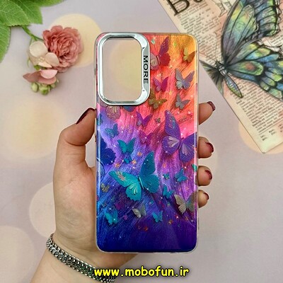 قاب گوشی Galaxy A32 4G سامسونگ اورجینال فانتزی سخت MORE لیزری کرومی طرح پروانه ای کد 15663