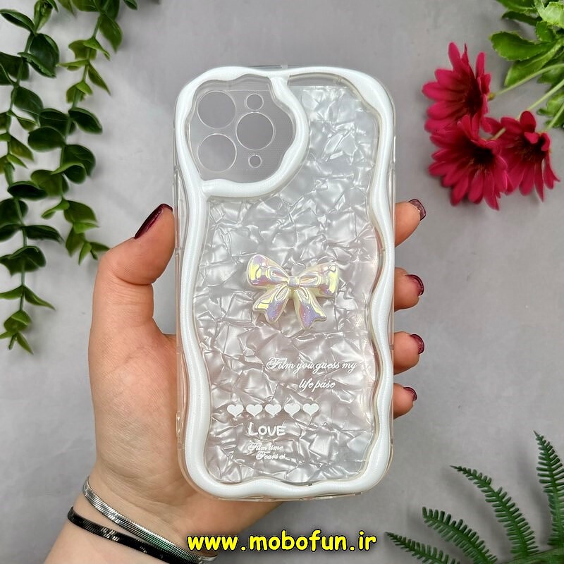 قاب گوشی iPhone 11 Pro آیفون ماربل لاکچری بالشتی ژله ای محافظ لنزدار طرح پاپیون کد 15816