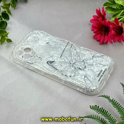 قاب گوشی iPhone 11 Pro Max آیفون ماربل لاکچری بالشتی ژله ای محافظ لنزدار طرح پروانه کد 15817