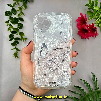 قاب گوشی iPhone 11 Pro Max آیفون ماربل لاکچری بالشتی ژله ای محافظ لنزدار طرح پروانه کد 15817