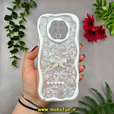 قاب گوشی Redmi Note 9S - Redmi Note 9 Pro شیائومی ماربل لاکچری بالشتی ژله ای محافظ لنزدار طرح پاپیون کد 15840