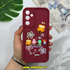 قاب گوشی Galaxy A25 سامسونگ طرح سیلیکونی Solid عروسکی برجسته محافظ لنزدار طرح خانواده باب اسفنجی زرشکی کد 15383