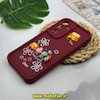 قاب گوشی Galaxy A35 سامسونگ طرح سیلیکونی Solid عروسکی برجسته محافظ لنزدار طرح خانواده باب اسفنجی زرشکی کد 15397