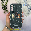 قاب گوشی Galaxy A15 سامسونگ طرح سیلیکونی ژله ای سولید SOLID منحنی سه بعدی برجسته عروسکی COFFEE Baby محافظ لنز دار خاکستری کد 15487