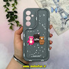 قاب گوشی Galaxy A35 سامسونگ طرح سیلیکونی ژله ای سولید SOLID منحنی سه بعدی برجسته عروسکی COFFEE Baby محافظ لنز دار طوسی کد 15496