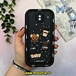 قاب گوشی Galaxy J7 Pro سامسونگ طرح سیلیکونی ژله ای سولید SOLID منحنی سه بعدی برجسته عروسکی COFFEE Baby محافظ لنز دار مشکی کد 15523