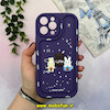 قاب گوشی iPhone 13 Pro Max آیفون طرح سیلیکونی ژله ای سولید SOLID منحنی سه بعدی برجسته عروسکی COFFEE Baby محافظ لنز دار بنفش کد 15518