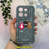 قاب گوشی Redmi Note 13 4G شیائومی طرح سیلیکونی ژله ای سولید SOLID منحنی سه بعدی برجسته عروسکی COFFEE Baby محافظ لنز دار طوسی کد 15542