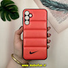 قاب گوشی Galaxy A15 سامسونگ پافر چرمی فانتزی Hard محافظ لنز دار طرح NIKE نارنجی کد 16028