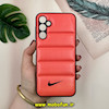 قاب گوشی Galaxy A24 سامسونگ پافر چرمی فانتزی Hard محافظ لنز دار طرح NIKE نارنجی کد 16033
