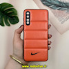قاب گوشی Galaxy A30S - Galaxy A50S - Galaxy A50 سامسونگ پافر چرمی فانتزی Hard محافظ لنز دار طرح NIKE نارنجی کد 16040