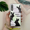 قاب گوشی Galaxy A30S - Galaxy A50S - Galaxy A50 سامسونگ پافر چرمی فانتزی Hard محافظ لنز دار طرح خرگوش Happy کد 16041