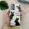 قاب گوشی Galaxy A32 4G سامسونگ پافر چرمی فانتزی Hard محافظ لنز دار طرح خرگوش Happy کد 16044