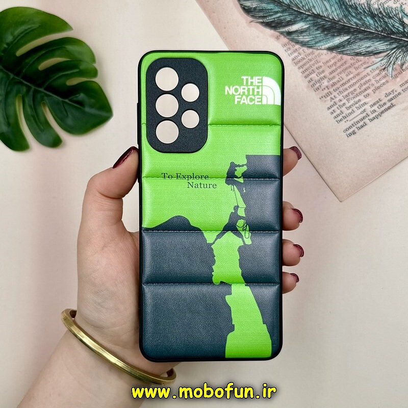 قاب گوشی Galaxy A33 سامسونگ پافر چرمی فانتزی Hard محافظ لنز دار طرح The North Face کد 16048