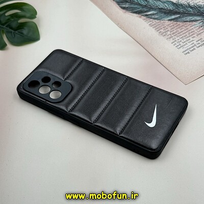 قاب گوشی Galaxy A53 سامسونگ پافر چرمی فانتزی Hard محافظ لنز دار طرح NIKE مشکی کد 16067