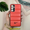 قاب گوشی Galaxy A54 سامسونگ پافر چرمی فانتزی Hard محافظ لنز دار طرح NIKE نارنجی کد 16072