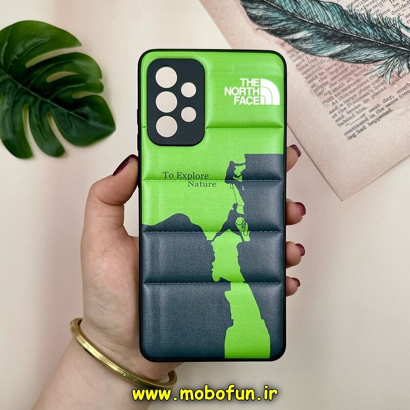 قاب گوشی Galaxy A72 سامسونگ پافر چرمی فانتزی Hard محافظ لنز دار طرح The North Face کد 16080