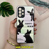 قاب گوشی Galaxy A73 سامسونگ پافر چرمی فانتزی Hard محافظ لنز دار طرح خرگوش Happy کد 16081