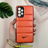 قاب گوشی Galaxy A73 سامسونگ پافر چرمی فانتزی Hard محافظ لنز دار طرح NIKE نارنجی کد 16084