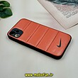 قاب گوشی iPhone 11 آیفون پافر چرمی فانتزی Hard محافظ لنز دار طرح NIKE نارنجی کد 16090