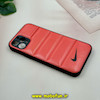 قاب گوشی iPhone 12 Pro آیفون پافر چرمی فانتزی Hard محافظ لنز دار طرح NIKE نارنجی کد 16098