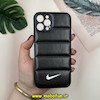 قاب گوشی iPhone 12 Pro آیفون پافر چرمی فانتزی Hard محافظ لنز دار طرح NIKE مشکی کد 16099
